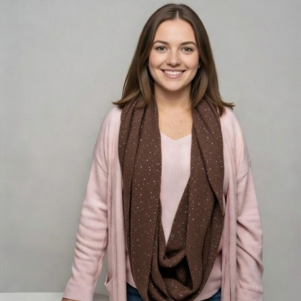 Echo Design Sparkly Black Or Brown Infinity Wrap Scarf NWT Prom Date